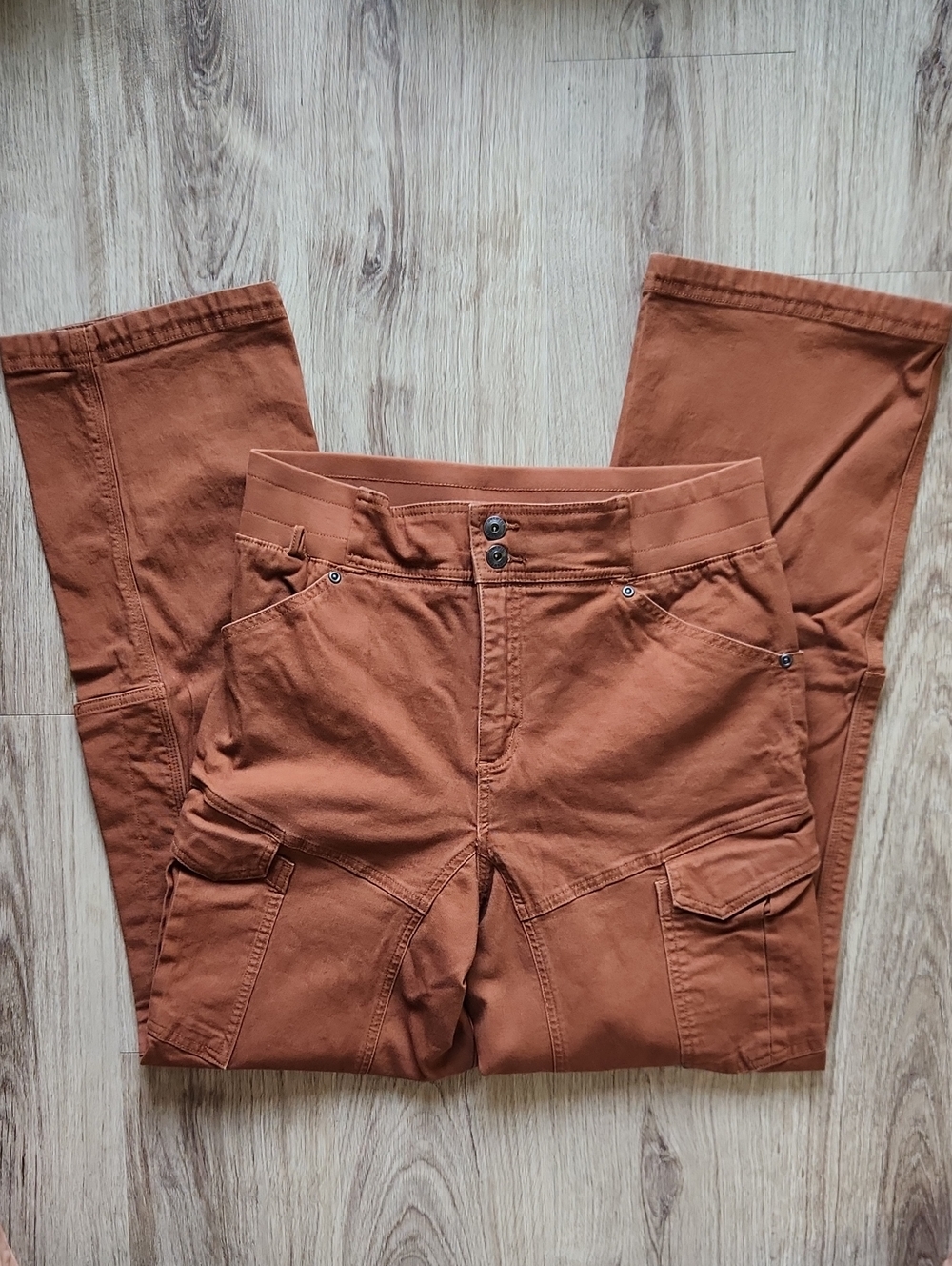 Women's Cargo Pants in Rust Brown - Utility Comfort